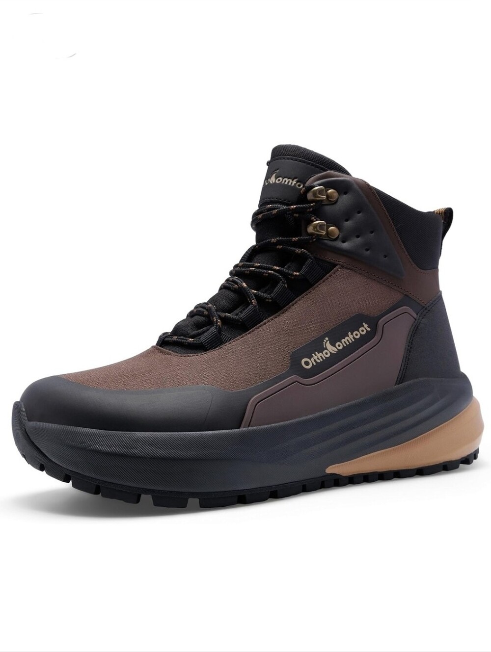 NIB Genuine LEATHER Waterproof HIKING BOOTS Running Arch Support Wide Toe 10, 44